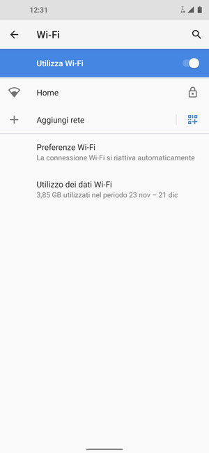 Seleziona la rete wireless a cui desideri connetterti