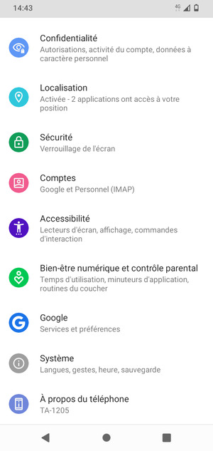 Sélectionnez Sécurité