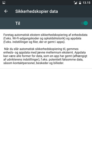 Vælg Tilbage-knappen