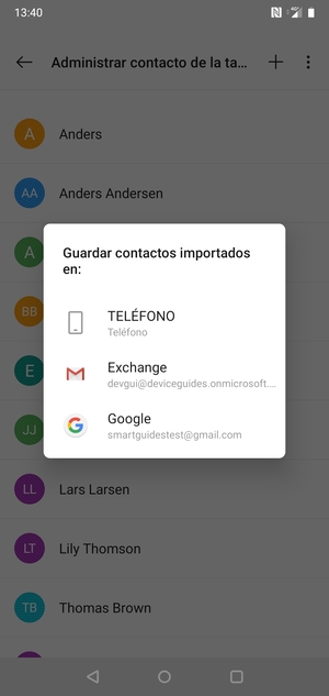 Seleccione su cuenta Google