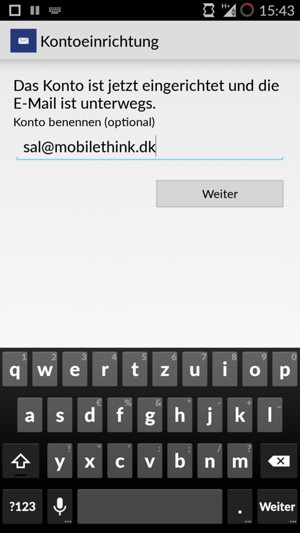 Geben Sie Ihrem Konto einen Namen und wählen Sie Weiter