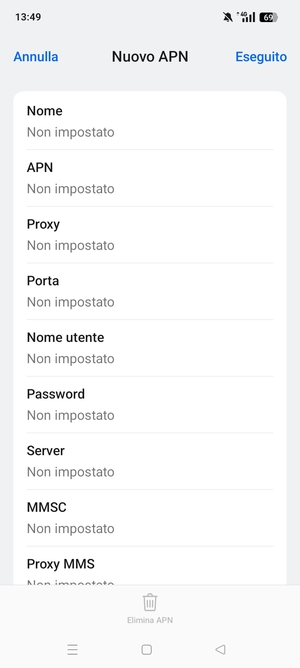 Inserisci informazioni MMS