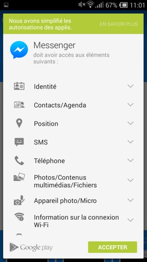 Sélectionnez ACCEPTER