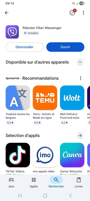 Sélectionnez Ouvrir