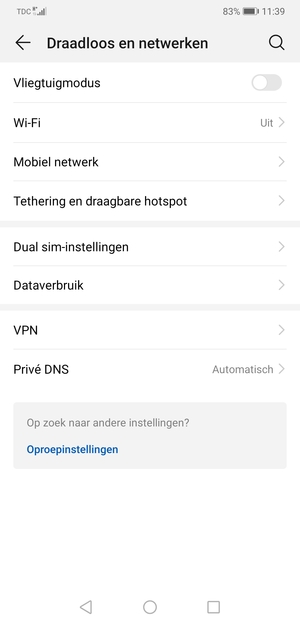 Selecteer Mobiel netwerk