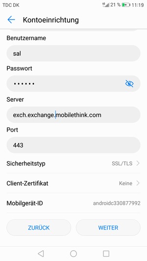 Scrollen Sie nach unten und wählen Sie Sicherheitstyp