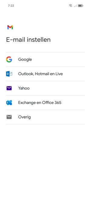 Selecteer Exchange en Office 365