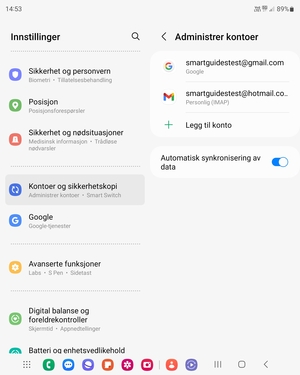 Velg din Google-konto