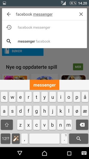 Skriv inn applikasjonsnavnet og velg Søk