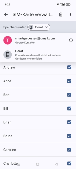 Wählen Sie Ihr  Google-Konto