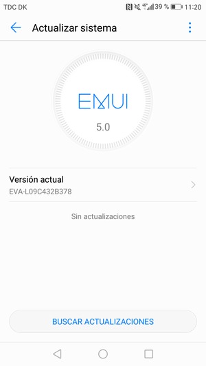 Si su teléfono está actualizado, verá la siguiente pantalla