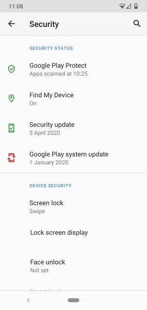 Select Screen lock