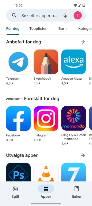 Velg søkefelt