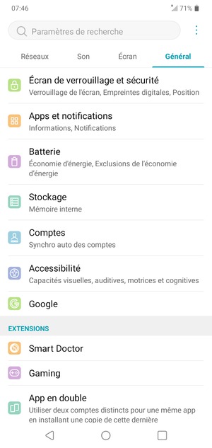 Sélectionnez Écran de verrouillage et sécurité