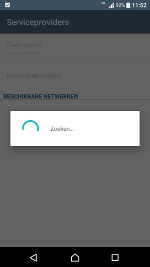 Wacht tot de zoekopdracht beëindigd is