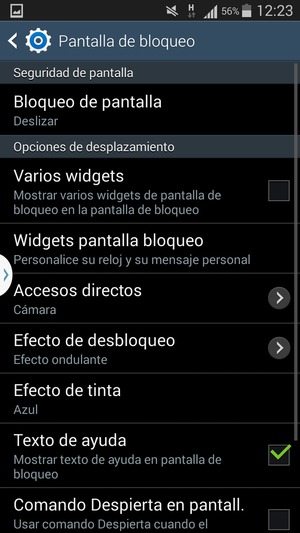 Seleccione Bloqueo de pantalla