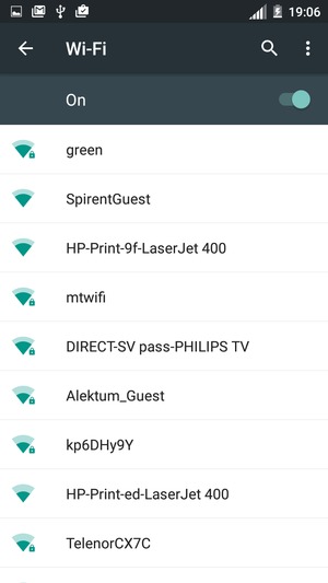 Select the wireless network you want to connect to