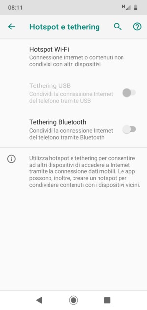 Seleziona Hotspot Wi-Fi