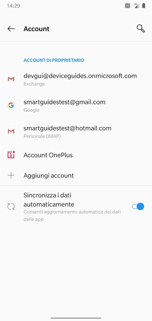 Seleziona il tuo account Google
