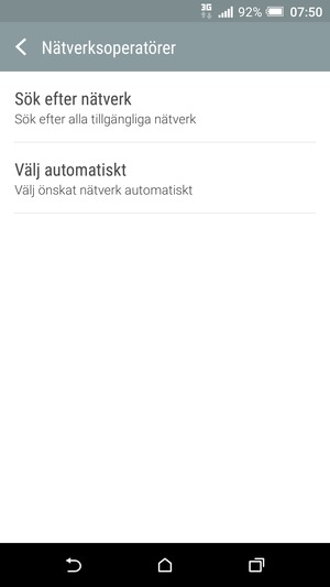 Välj Sök efter nätverk