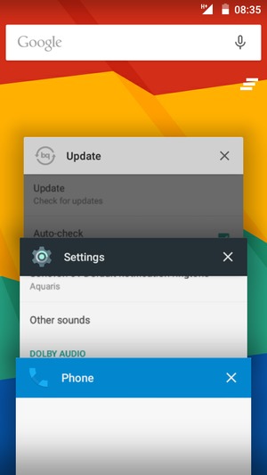 Swipe apps to the right to close them