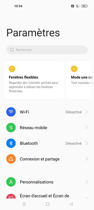 Sélectionnez Réseau mobile