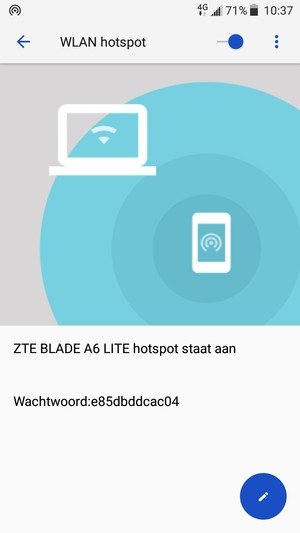 Uw telefoon is nu geïnstalleerd voor gebruik als modem