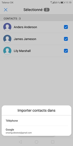 Sélectionnez votre compte Google