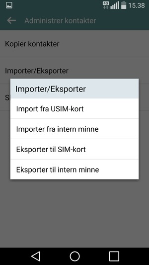 Velg Import fra USIM-kort