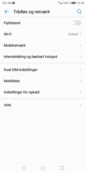 Vælg Mobilnetværk