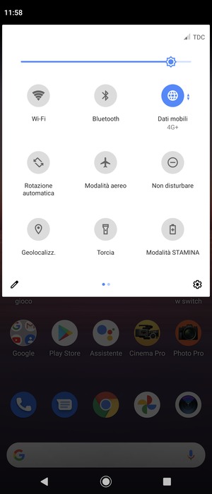 Regola la luminosità al livello desiderato