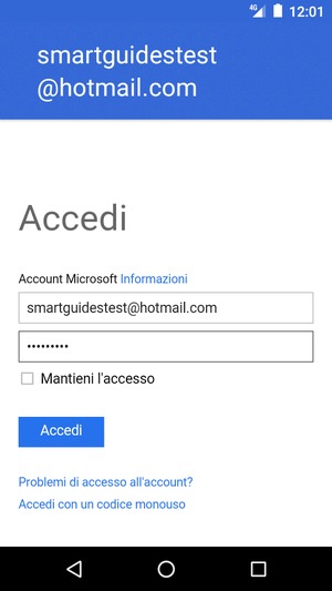 Inserisci la tua password e seleziona Accedi