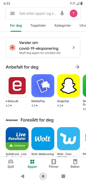 Velg søkefelt