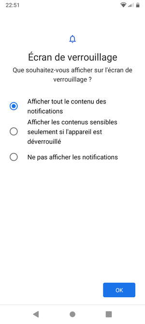 Sélectionnez votre option préférée et sélectionnez OK
