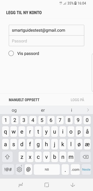 Skriv inn din Gmail-adresse og velg Neste