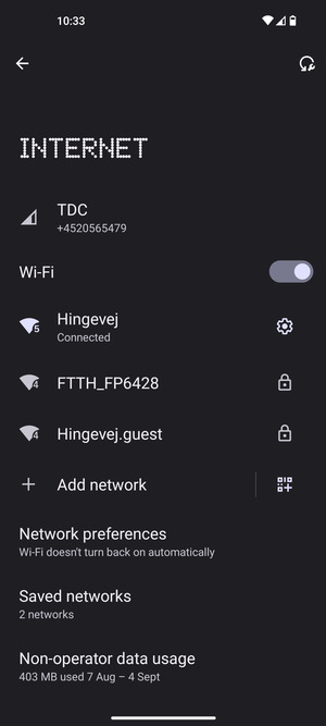 You are now connected to the Wi-Fi network