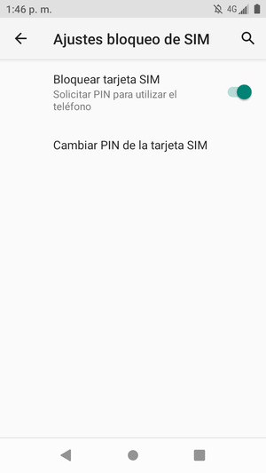 Seleccione Cambiar PIN de la tarjeta SIM
