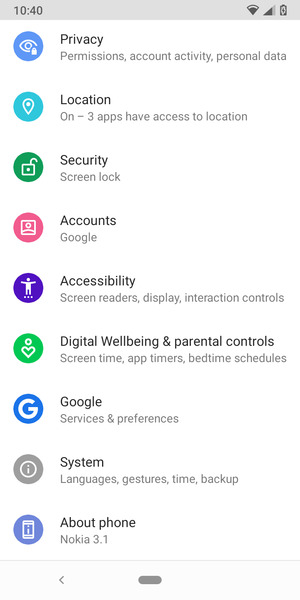 Scroll to and select System