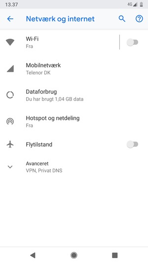 Vælg Mobilnetværk