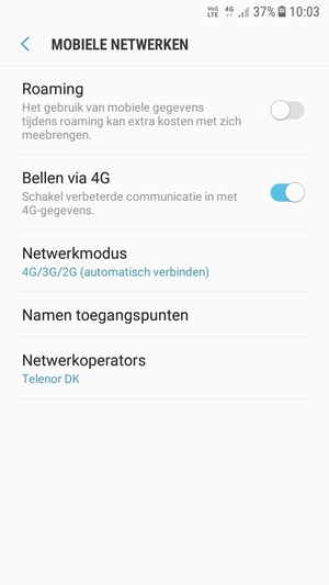 Om van netwerk te wisselen in geval van netwerkproblemen, selecteert u Netwerkoperators