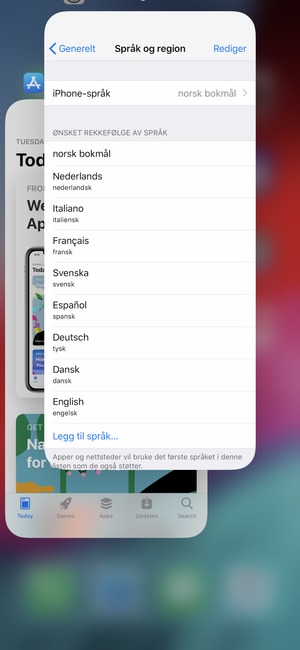 Dra apper opp for å lukke dem. Dette vil spare batteri.