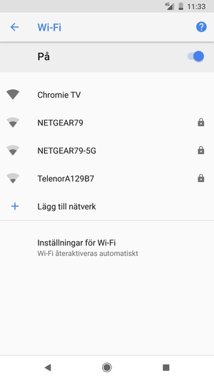 Tryck på det trådlösa nätverket som du vill ansluta till