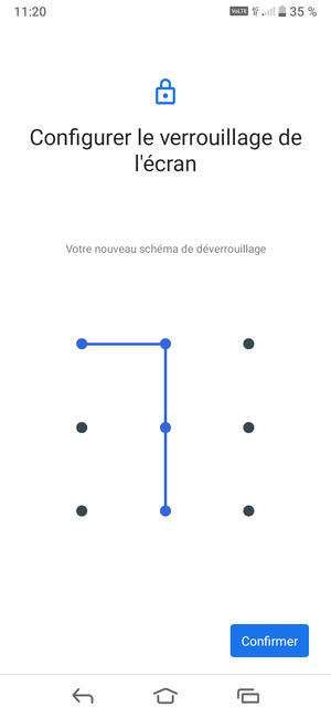 Dessinez de nouveau le schéma de déverrouillage et sélectionnez Confirmer
