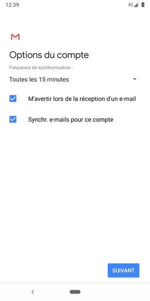 Sélectionnez SUIVANT
