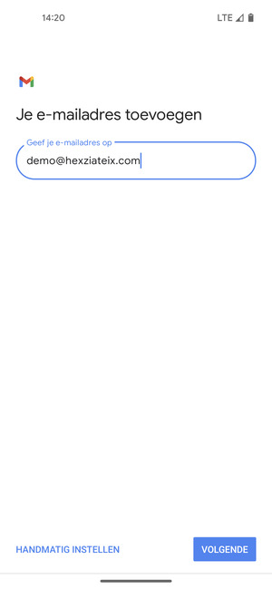 Voer uw e-mailadres in en selecteer VOLGENDE
