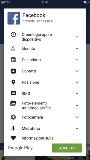 Seleziona ACCETTO