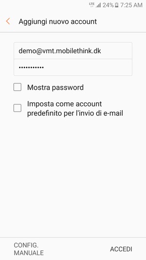 Inserisci il tuo indirizzo email e password. Seleziona ACCEDI