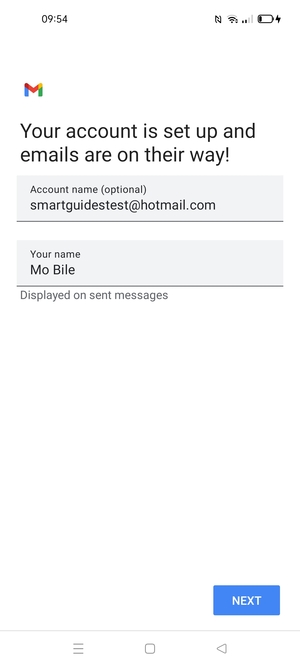 Give your account a name and enter your name. Select NEXT