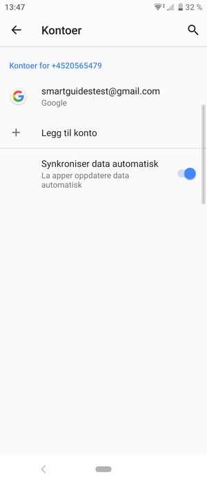Velg din Google-konto