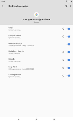 Dine oplysninger vil blive synkroniseret